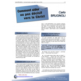 Carlo BRUGNOLI - Comment aider au pas décisif vers le Christ