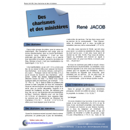 René JACOB - Des charismes et des ministères